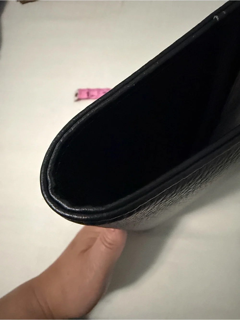 CLOTH & PAPER: Black Leather Zipfolio Organizer